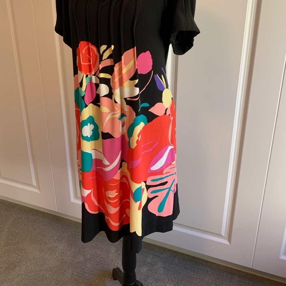 ECI dress - black with large flower pattern on bottom. - Picture 2 of 5